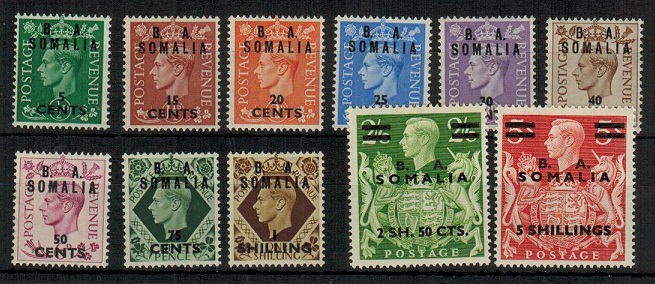 B.O.F.I.C. (Somalia) - 1950 set of 11 fine mint.  SG S21-S30.