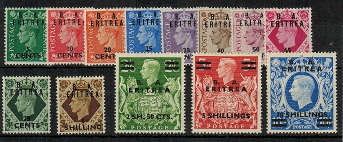 B.O.F.I.C. (Eritrea) - 1950 set of 13 fine mint.  SG E13-E25.