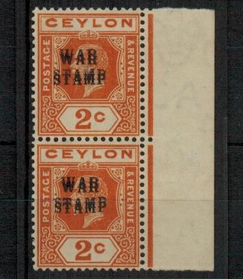 CEYLON - 1918 2c orange 
