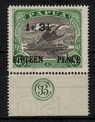 PAPUA - 1931 1/3d black on 5/- black and deep green mint 
