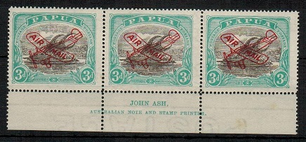 PAPUA - 1929 3d black and blue green 