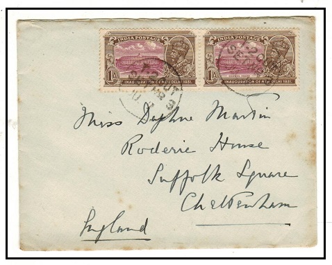 INDIA - 1931 (circa) 2a rate cover to UK with 
