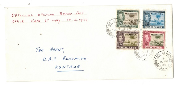 GAMBIA - 1949 multi franked local cover used at CAPE ST.MARY.