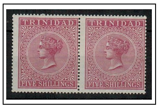 TRINIDAD AND TOBAGO - 1894 5/- maroon mint pair. SG 113.