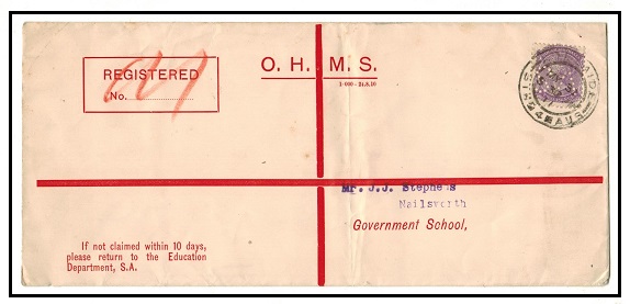 SOUTH AUSTRALIA - 1911 OHMS local pre-printed cover with 
