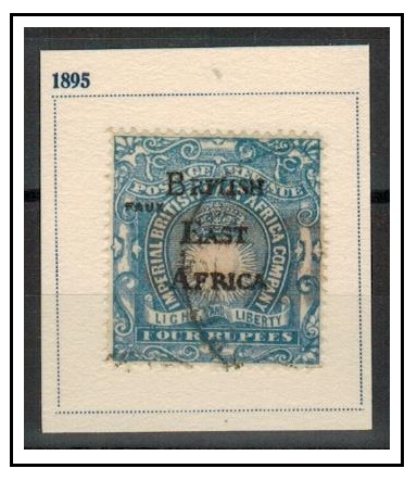 BRITISH EAST AFRICA - 1895 4r ultramarine used FORNIER forgery.  SG 46.