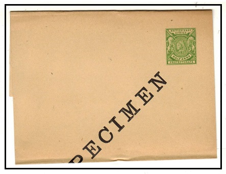 BRITISH EAST AFRICA - 1896 1/2d yellow green postal stationery wrapper SPECIMEN.  H&G 3.