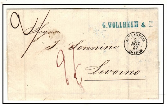 EGYPT - 1857 entire to Italy used at ALEXANDRIE.