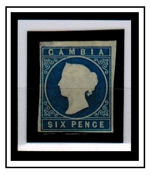 GAMBIA - 1874 6d blue 
