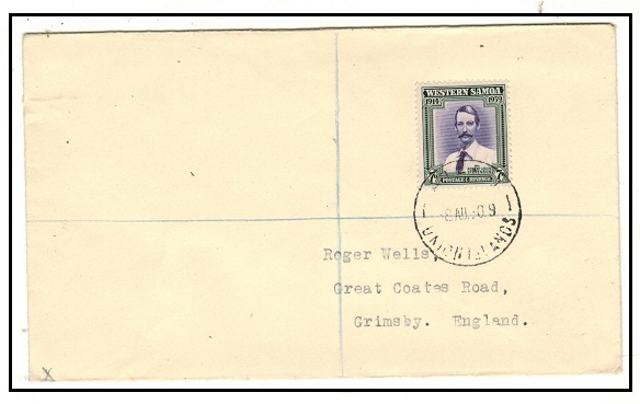 TOKELAU - 1940 7d rate registered cover to UK used at ATAFU/UNION ISLANDS.