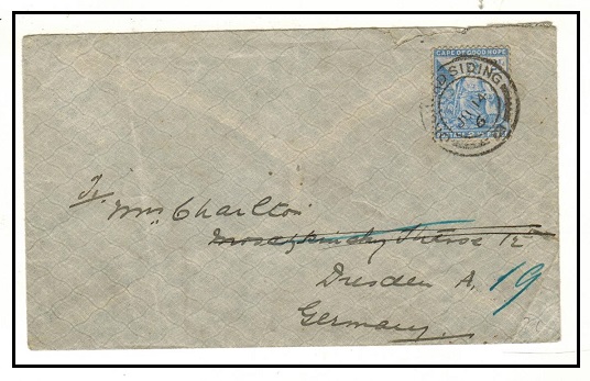 CAPE OF GOOD HOPE - 1906 2 1/2d rate cover to Germany used at ORCHARD SIDING.