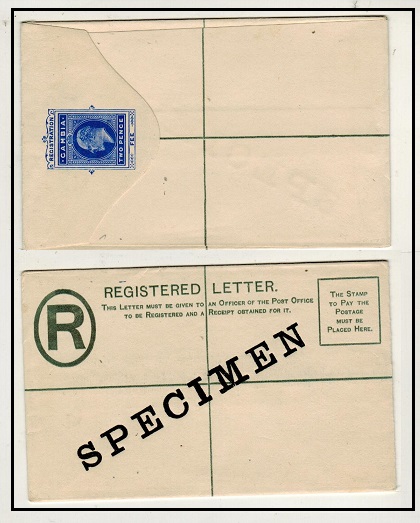 GAMBIA - 1902 2d ultramarine RPSE unused with SPECIMEN applied diagonally.  H&G 1.