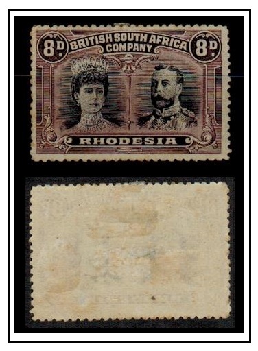 RHODESIA - 1910 8d (perf 13 1/2) 