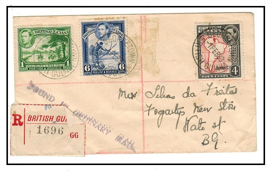 BRITISH GUIANA - 1938 local registered cover struck 