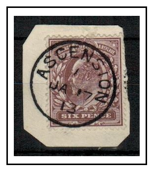 ASCENSION - 1913 use of GB 6d purple on piece dated JA.17.13.  SG Z30.