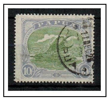 PAPUA - 1925 10/- green and pale ultramarine fine used.  SG 105.