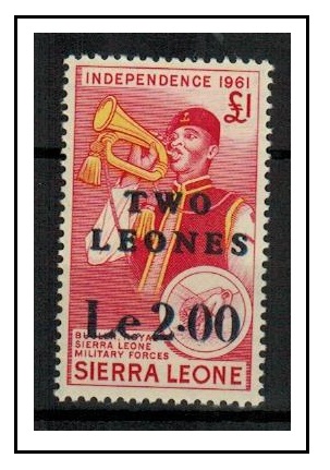 SIERRA LEONE - 1964 Le2 on £1 U/M with major error SURCHARGE DOUBLE.  SG 333a.