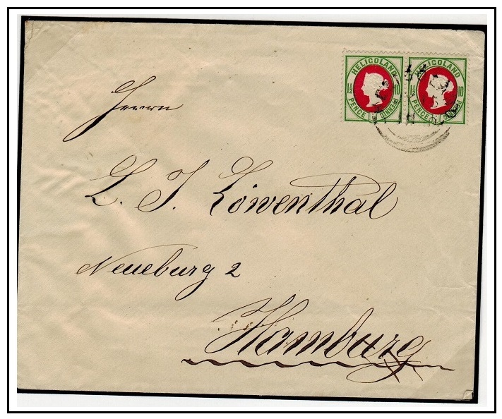 HELIGOLAND - 1890 3d rate cover to Hamburg in Germany.