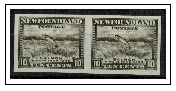 NEWFOUNDLAND - 1932 10c (SG type 113) IMPERFORATE PLATE PROOF pair.