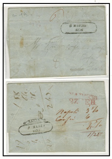IONION ISLANDS (Corfu) - 1836 outer letter sheet from Corfu to Zante.