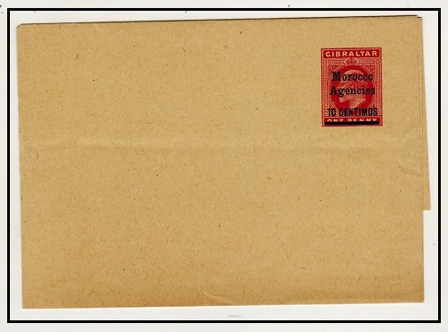 MOROCCO AGENCIES - 1903 10c on 1d bright carmine postal stationery wrapper unused.  H&G 5.