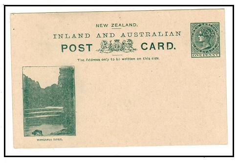 NEW ZEALAND - 1899 1d deep green illustrated PSC unused.  H&G 10.