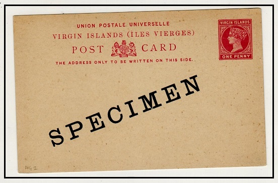 BRITISH VIRGIN ISLANDS - 1887 1 1/2d rose carmine PSC unused SPECIMEN. H&G 2.