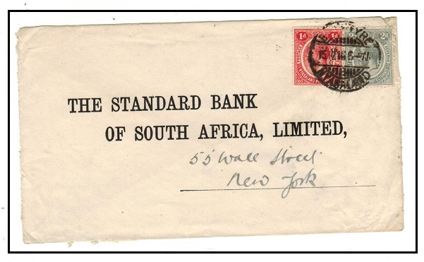 NYASALAND - 1916 3d rate cover to USA used at BLANTYRE.