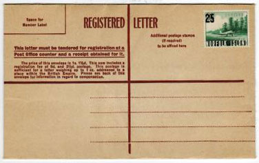 NORFOLK ISLAND - 1947 2/5d uprated FORMULA RPSE envelope unused.