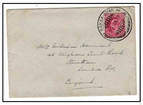 INDIA - 1913 1a rate cover to UK used at BAKSA DUAR.