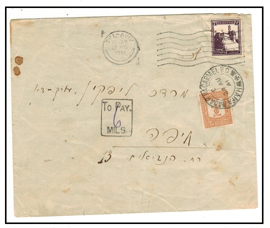 PALESTINE - 1941 underpaid local 6m 