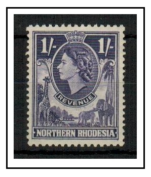 NORTHERN RHODESIA - 1955 1/- purple REVENUE unmounted mint.