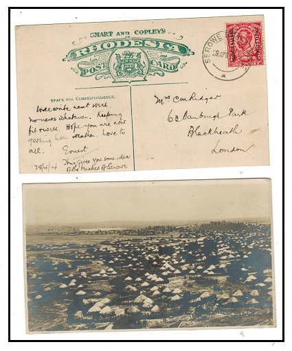 BECHUANALAND - 1914 1d rate postcard use to UK used at SEROWE.