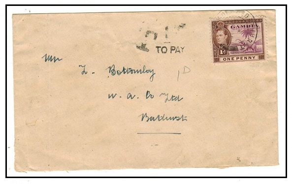 GAMBIA - 1940 (circa) underpaid local cover with 