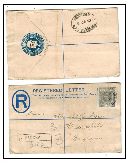 SIERRA LEONE - 1912 2d blue RPSE to UK used at HANGHA/SIERRA LEONE.  H&G 3.