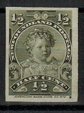 NEWFOUNDLAND - 1897 1/2c (SG type 39) IMPERFORATE PLATE PROOF.