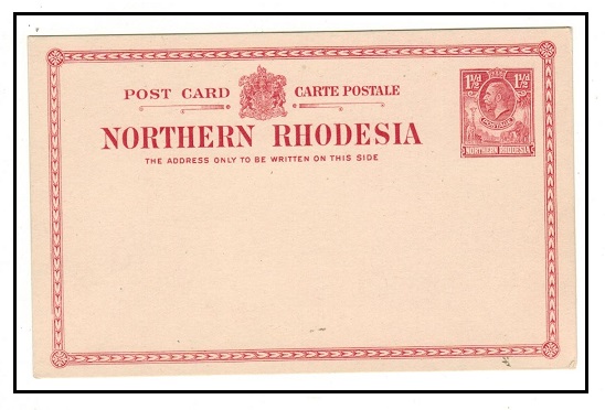 NORTHERN RHODESIA - 1924 1 1/2d carmine rose PSC unused.  H&G 2.