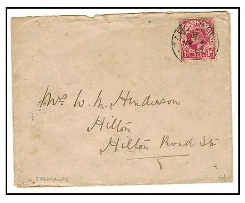NATAL - 1907 1d rate cover used locally at TABAMHLOPE.