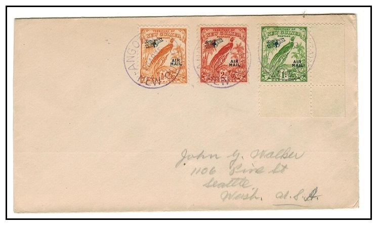 NEW GUINEA - 1935 3 1/2d rate cover to USA used at 