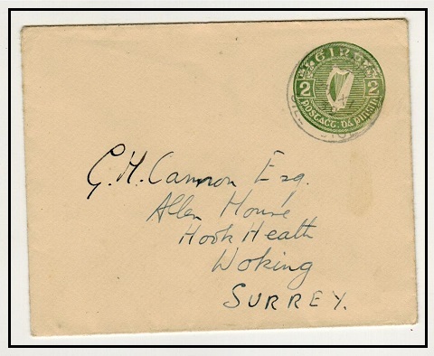 IRELAND - 1937 2d dull green PSE used to UK. H&G 10.