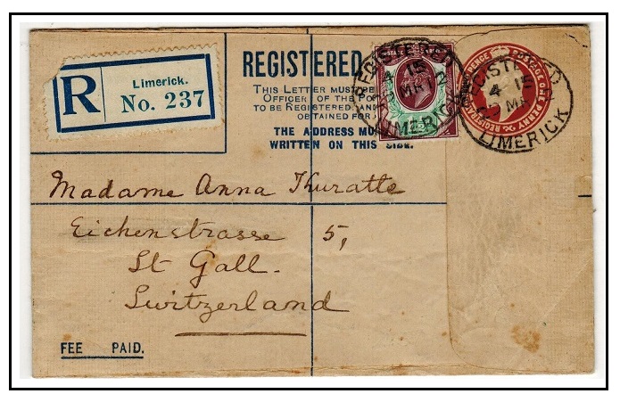 IRELAND - 1902 2d+1d red-brown uprated 
