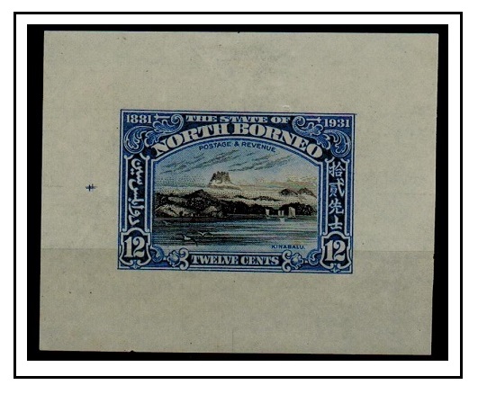 NORTH BORNEO - 1931 12c DIE PROOF printed in the issued colours.