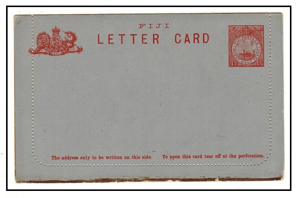 FIJI - 1895 1 1/2d red postal stationery letter card fine unused.  H&G 1.