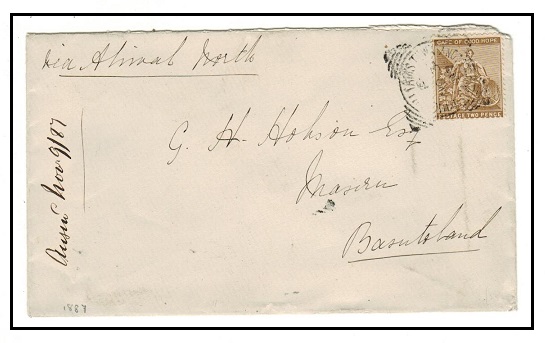 BASUTOLAND - 1887 inward cover from Cape Of Good Hope.