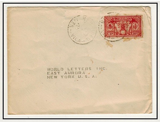 NEW HEBRIDES - 1934 3d rate cover to USA used at NEW HEBRIDES/VILA.