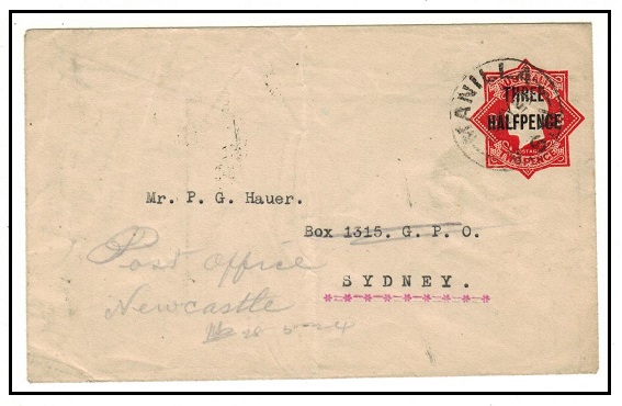 AUSTRALIA - 1924 1 1/2d on 2d red PSE used locally at MANILLA.  H&G 19.