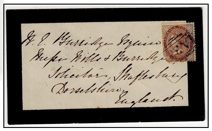 JAMAICA - 1870 1/- rate cover to UK used at 