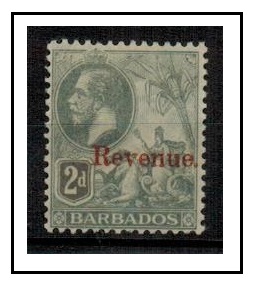 BARBADOS - 1916 2d grey overprinted REVENUE mint.