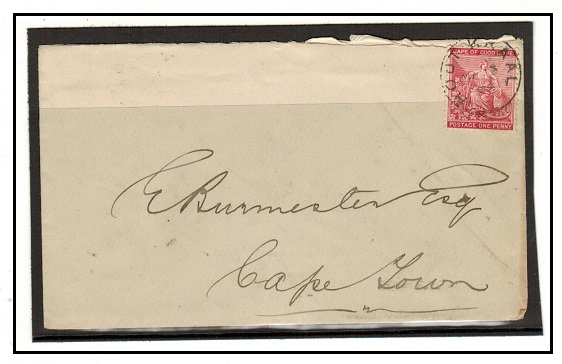CAPE OF GOOD HOPE - 1893 1d rate local cover used at HOUT KRAAL.