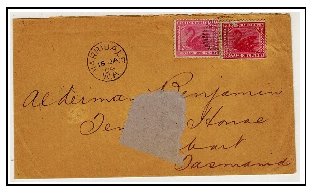 WESTERN AUSTRALIA - 1904 2d rate (Tattersall) cover to Tasmania used at KARRIDALE.